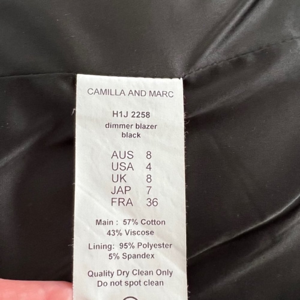 Camilla and Marc Dimmer Blazer in Black Size 8 - Picture 7 of 10
